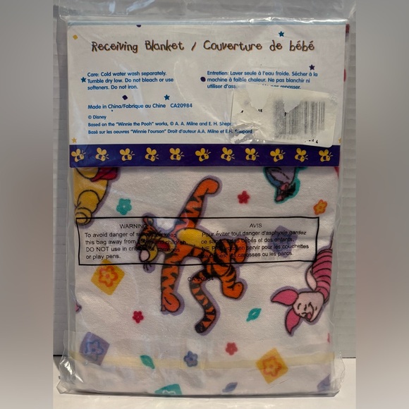 Vintage Y2K Winnie The Pooh Disney Baby Receiving Blanket 30" X 36" New Sealed - Picture 3 of 3